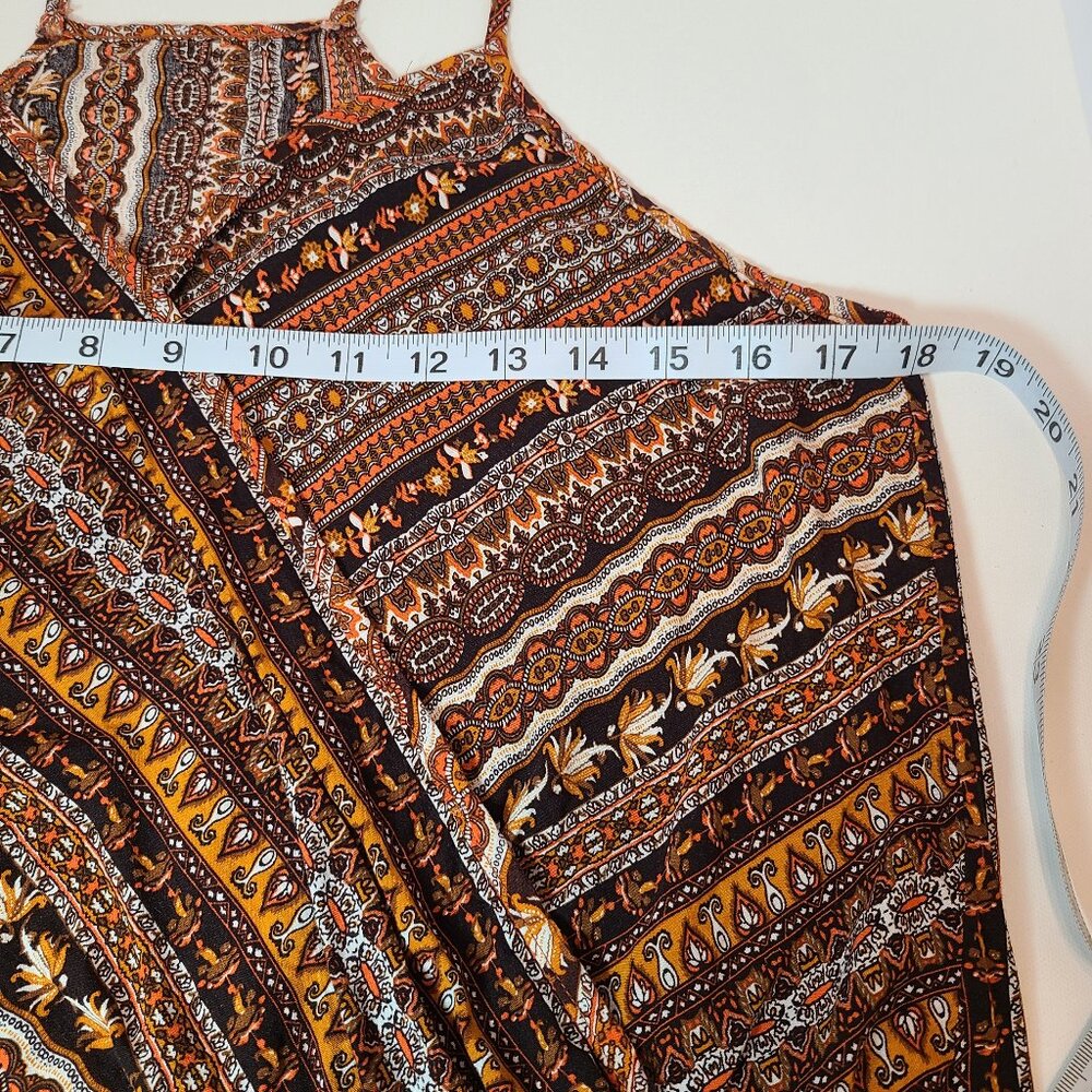 SHEIN Boho Surplice Tank Top XL – Rust Orange Tribal Print - Picture 6 of 8